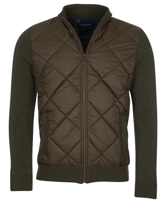 Barbour Jacke Arch Diamond Quilt Knit Férfi Pulóverek Olivazöld | 275490-KGO