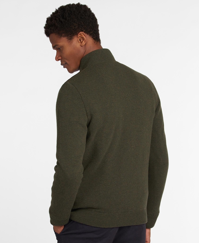 Barbour Jacke Arch Diamond Quilt Knit Férfi Pulóverek Olivazöld | 275490-KGO