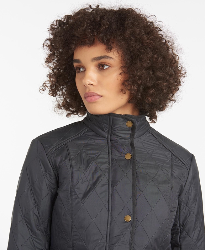 Barbour Jacke Cavalry Polarquilt Női Vattázott Kabát Fekete | 329405-FPC