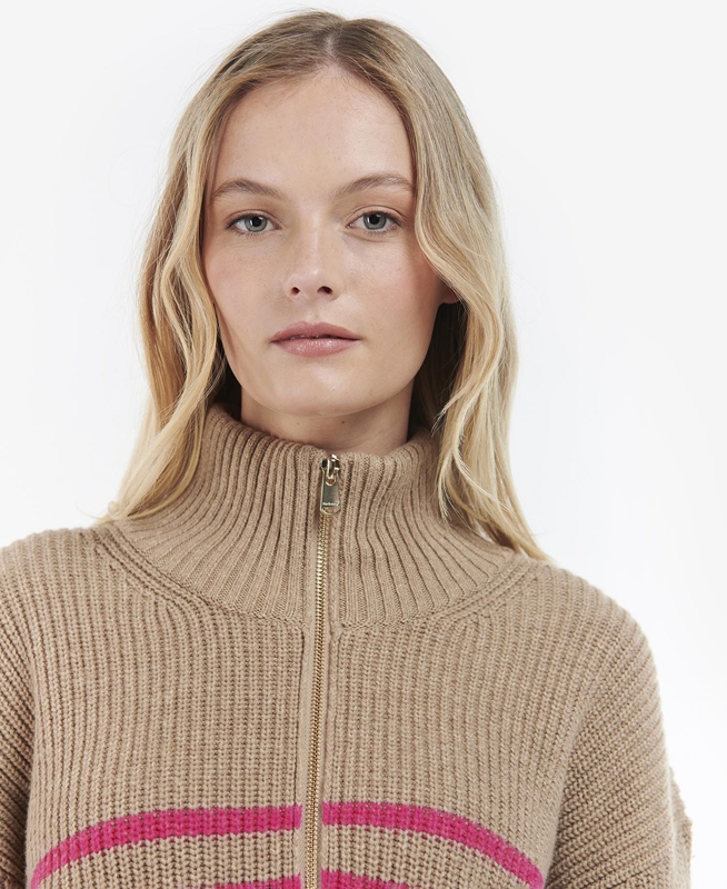 Barbour Jemima Knit Női Pulóverek Barna | 413058-DHM