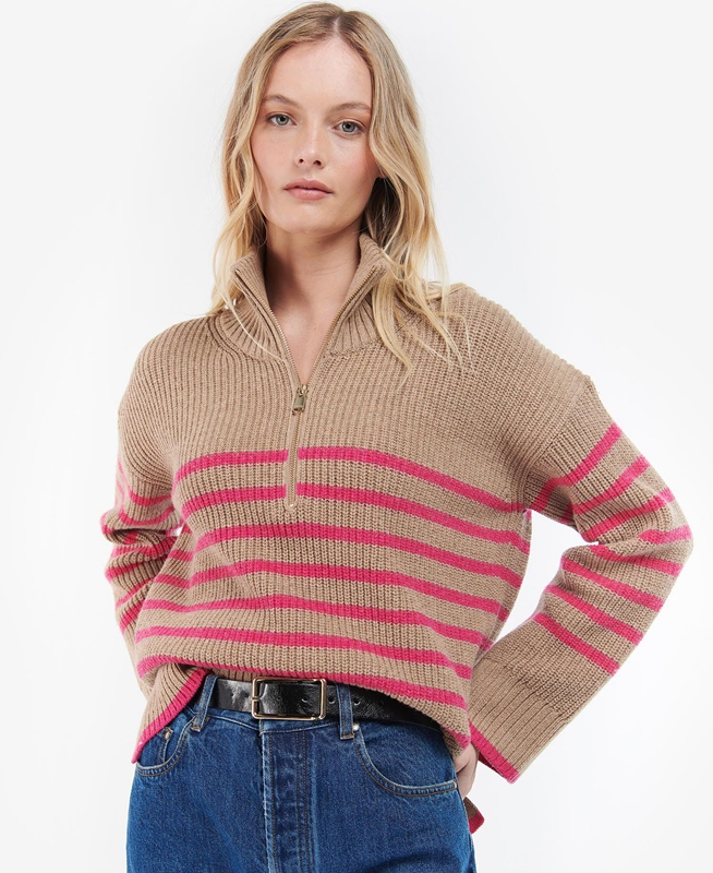 Barbour Jemima Knit Női Pulóverek Barna | 413058-DHM
