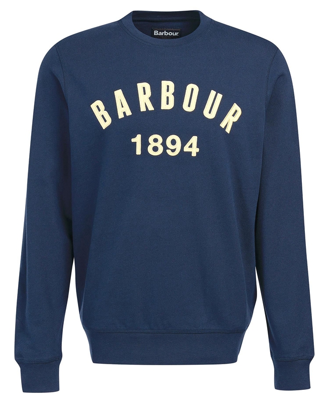 Barbour John Crew Férfi Pulóverek Sötétkék | 795416-IXK