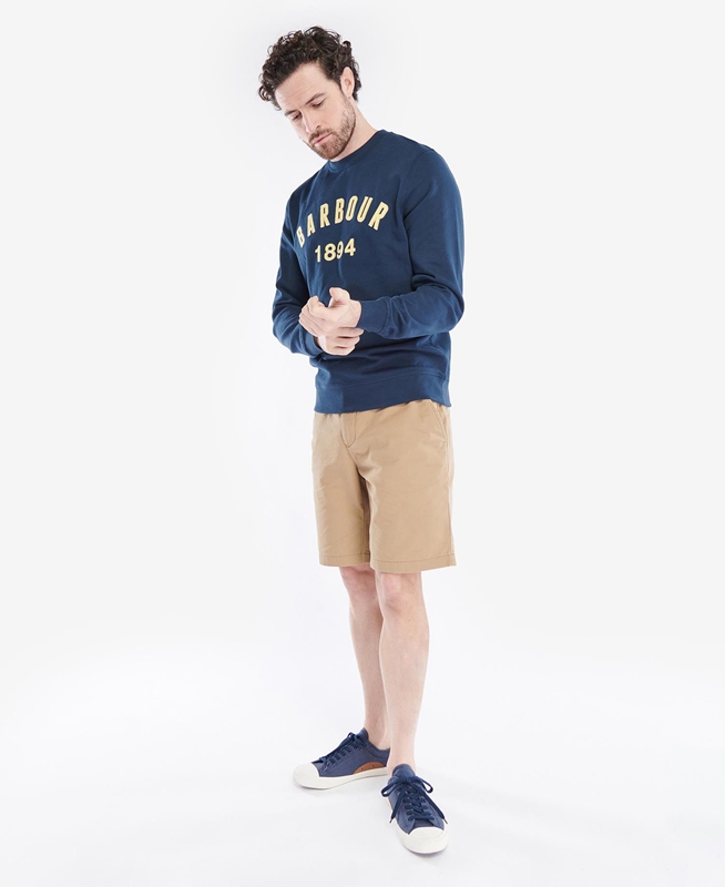 Barbour John Crew Férfi Pulóverek Sötétkék | 795416-IXK