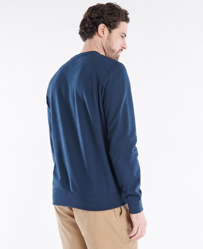 Barbour John Crew Férfi Pulóverek Sötétkék | 795416-IXK