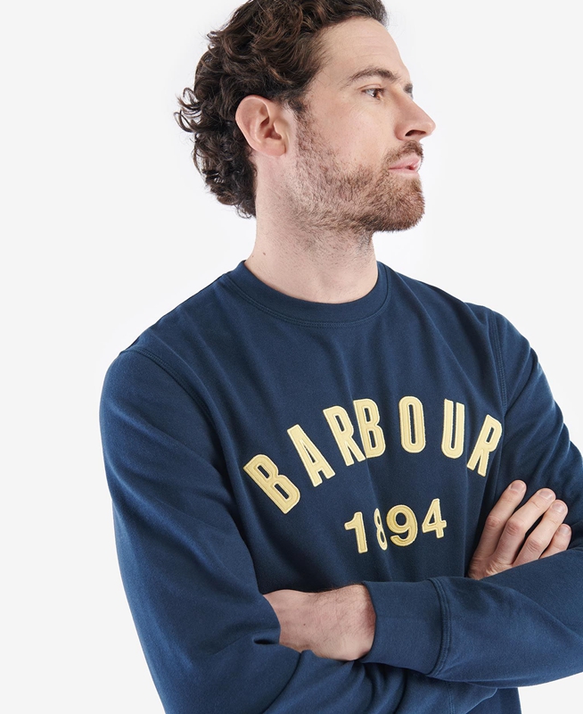 Barbour John Crew Férfi Pulóverek Sötétkék | 795416-IXK