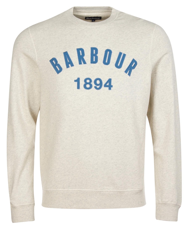 Barbour John Crew Neck Férfi Pulóverek Bézs | 230475-TOU