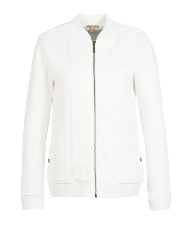 Barbour Kelsey Zip Női Pulóverek Fehér | 615207-MVT