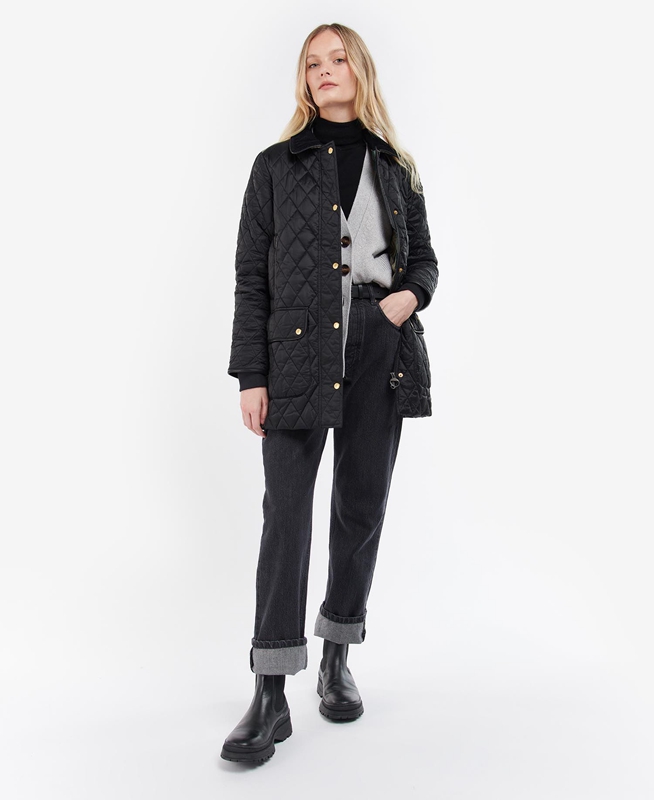 Barbour Kilmarie Női Vattázott Kabát Fekete | 193742-OHS