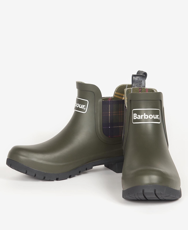 Barbour Kingham Női Csizma Olivazöld | 180437-SRA