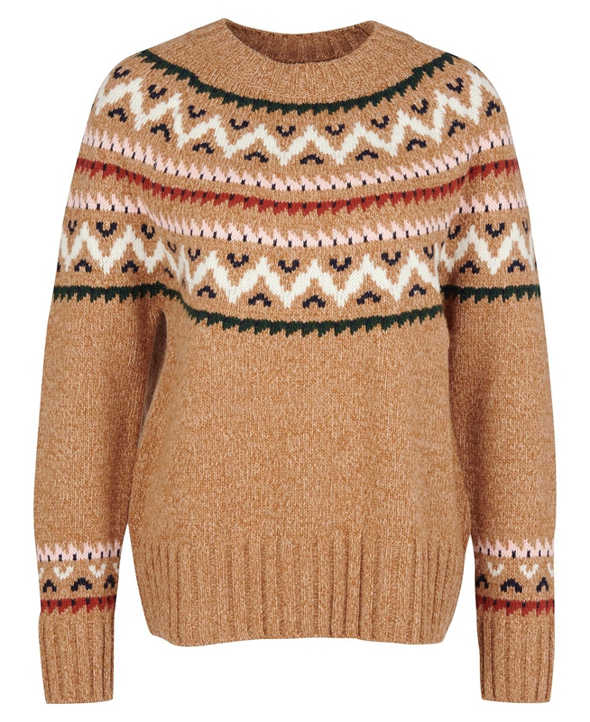 Barbour Langford Knit Női Pulóverek Bézs | 935017-YDX
