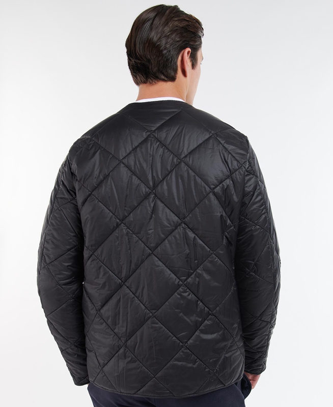 Barbour Liddesdale Cardigan Férfi Vattázott Kabát Fekete | 948365-HIU