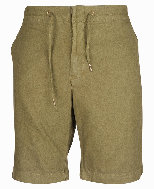 Barbour Linen Pamut Mix Férfi Nadrág Zöld | 093867-BZK