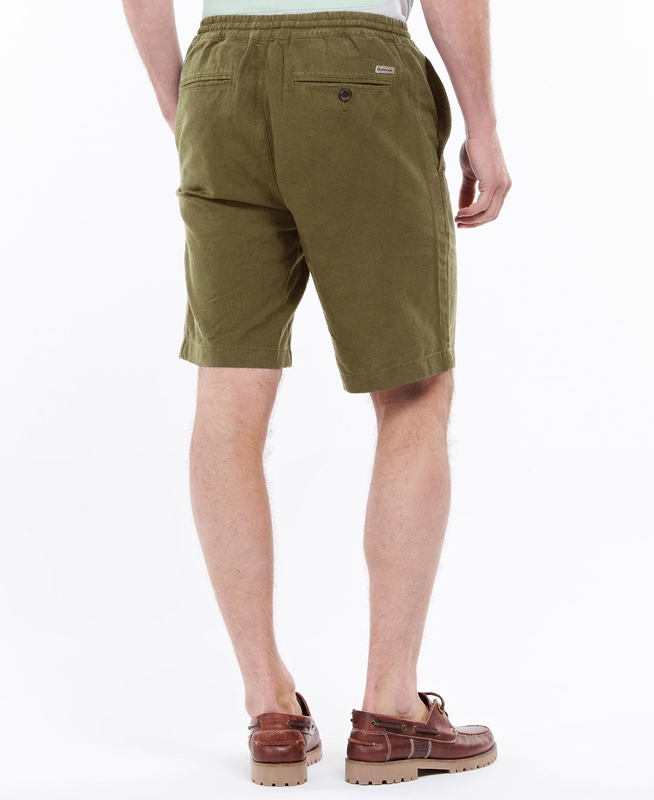 Barbour Linen Pamut Mix Férfi Nadrág Zöld | 093867-BZK