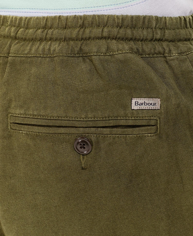 Barbour Linen Pamut Mix Férfi Nadrág Zöld | 093867-BZK
