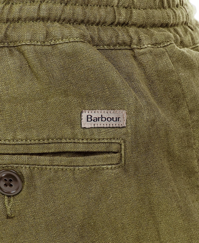 Barbour Linen Pamut Mix Férfi Nadrág Zöld | 093867-BZK