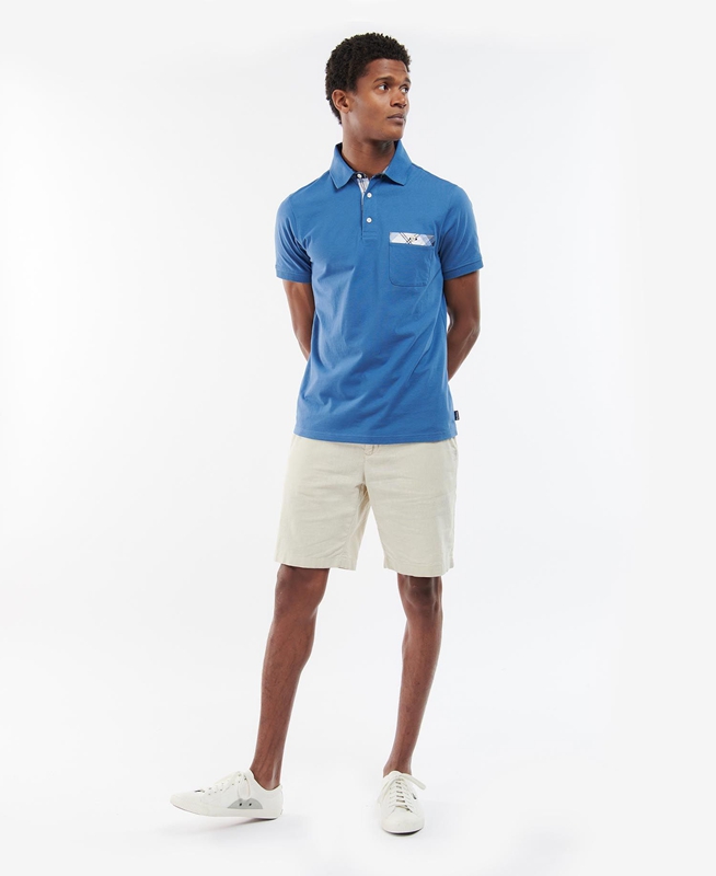 Barbour Lirst Férfi Polo shirts Kék | 250394-KFZ
