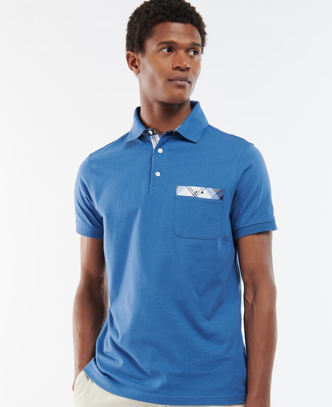 Barbour Lirst Férfi Polo shirts Kék | 250394-KFZ