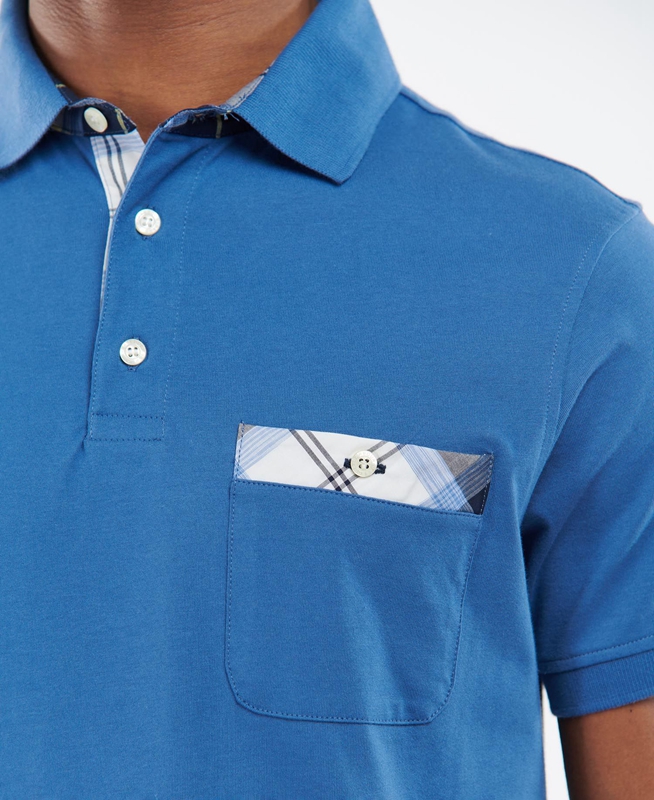 Barbour Lirst Férfi Polo shirts Kék | 250394-KFZ