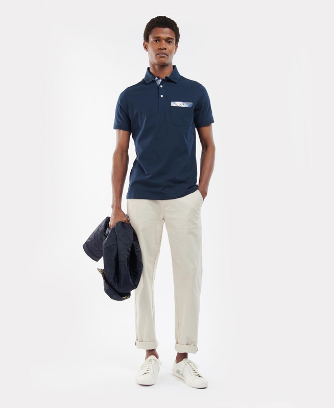 Barbour Lirst Férfi Polo shirts Sötétkék | 437918-RHM