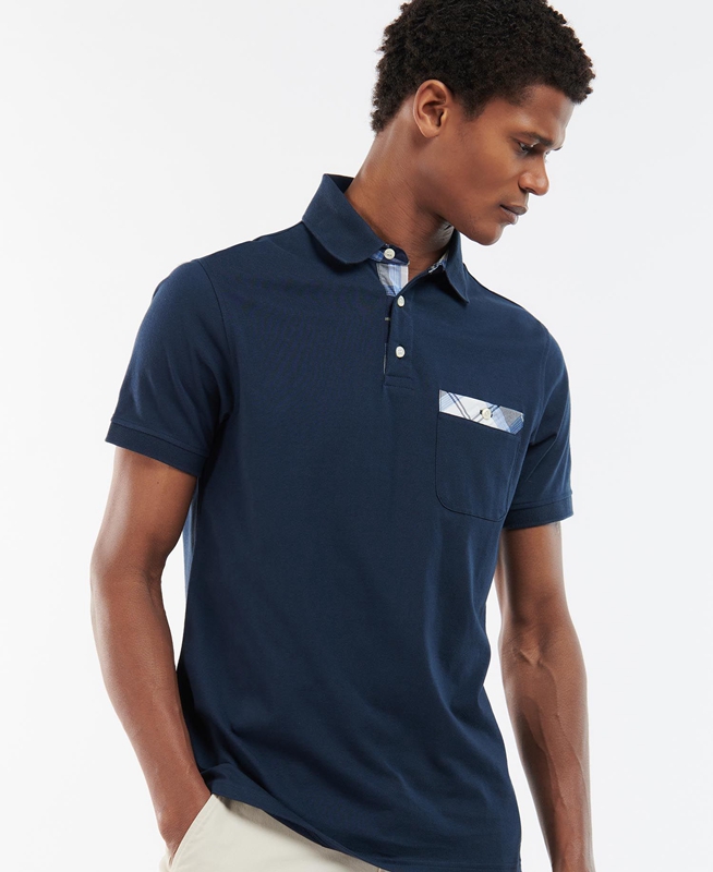 Barbour Lirst Férfi Polo shirts Sötétkék | 437918-RHM