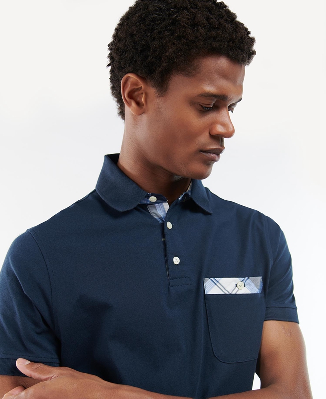 Barbour Lirst Férfi Polo shirts Sötétkék | 437918-RHM