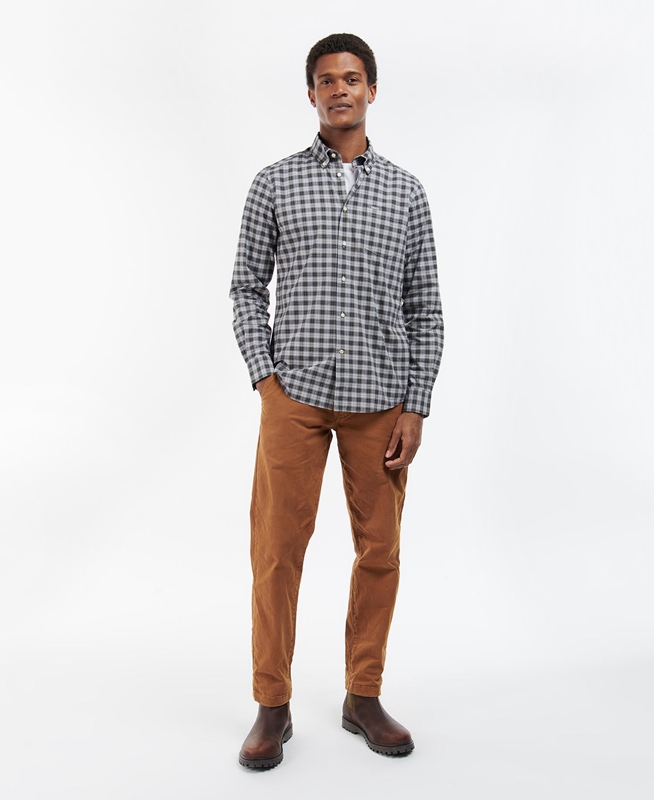 Barbour Lomond Tailored Férfi Ingek Olivazöld | 832951-KWZ