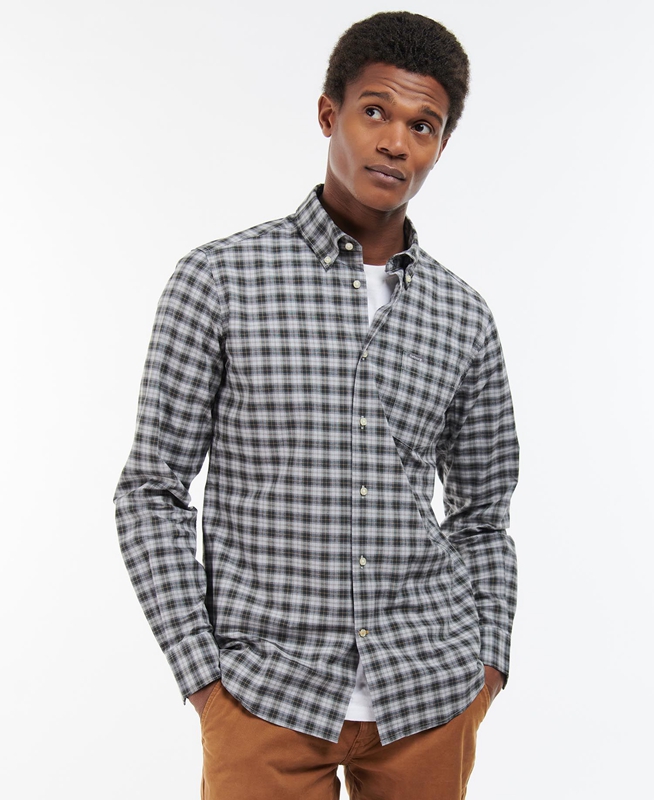 Barbour Lomond Tailored Férfi Ingek Olivazöld | 832951-KWZ