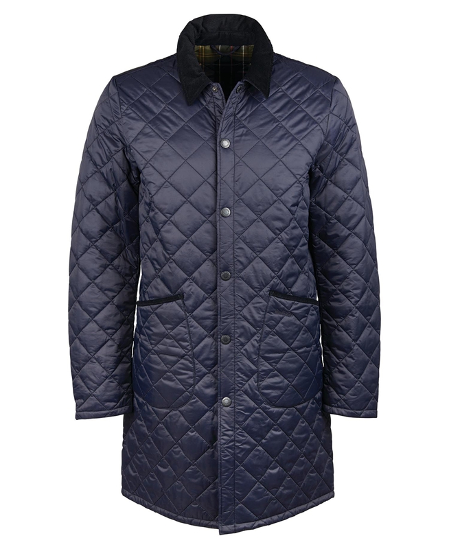 Barbour Long Liddesdale Férfi Vattázott Kabát Sötétkék | 498701-DPL