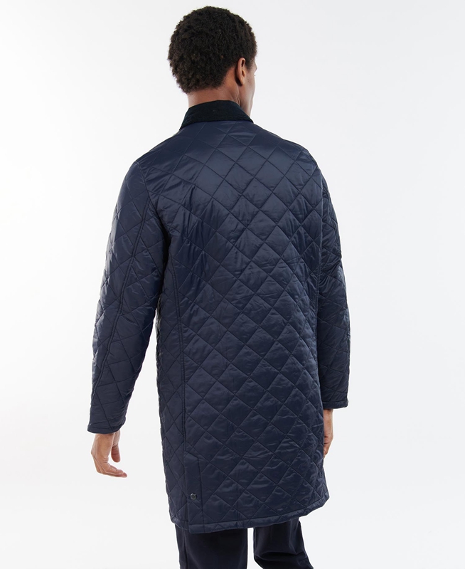 Barbour Long Liddesdale Férfi Vattázott Kabát Sötétkék | 498701-DPL