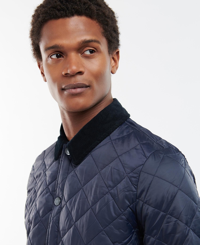 Barbour Long Liddesdale Férfi Vattázott Kabát Sötétkék | 498701-DPL