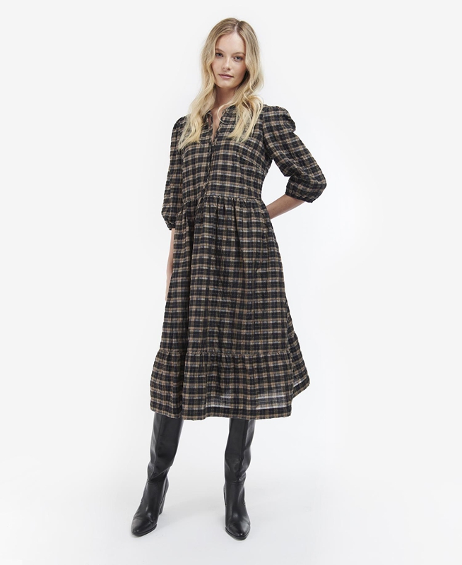 Barbour Lorelie Női Ruha Fekete | 351268-BIM
