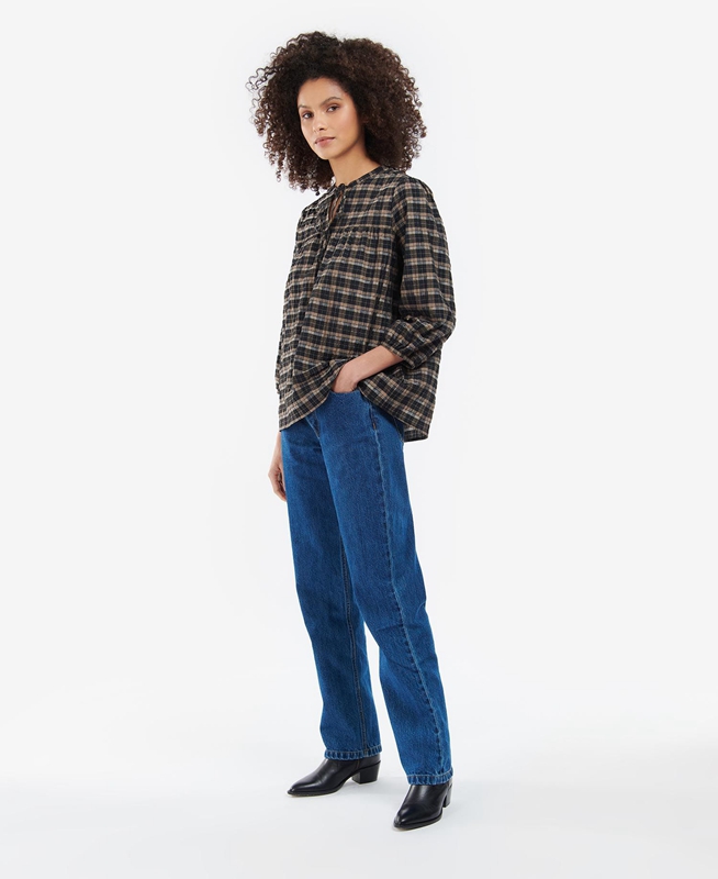 Barbour Lorelie Top Női Ingek Fekete | 831529-MPJ