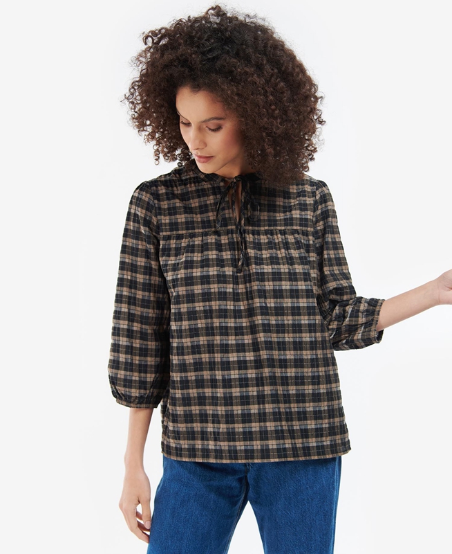 Barbour Lorelie Top Női Ingek Fekete | 831529-MPJ