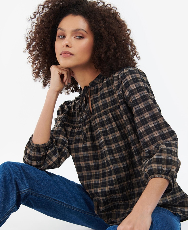 Barbour Lorelie Top Női Ingek Fekete | 831529-MPJ