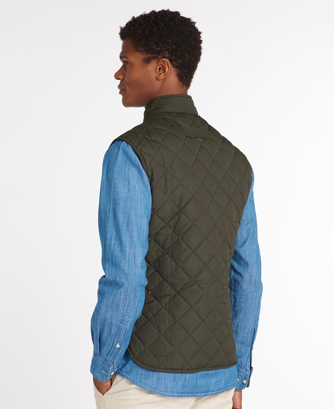 Barbour Lowerdale Férfi Mellény Olivazöld | 326875-TZB