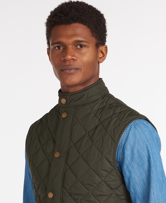 Barbour Lowerdale Férfi Mellény Olivazöld | 326875-TZB