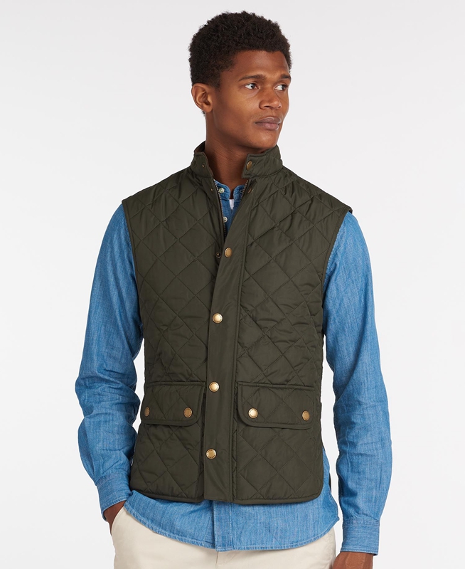 Barbour Lowerdale Férfi Mellény Olivazöld | 326875-TZB