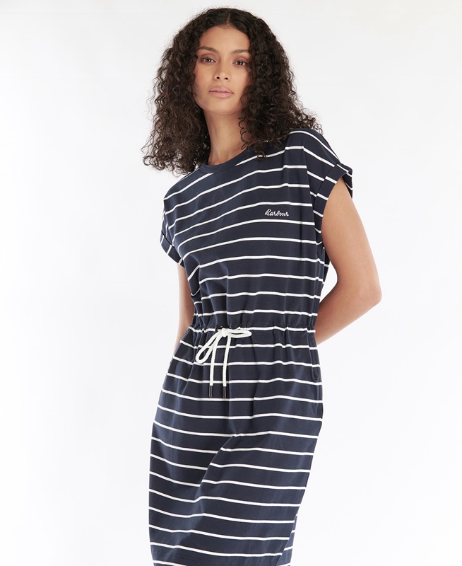 Barbour Marlo Stripe Női Ruha Sötétkék | 759831-OCS