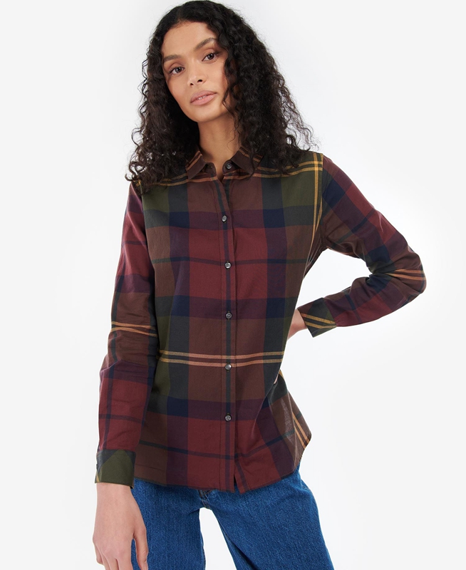 Barbour Moorland Női Ingek Bordó | 629473-OEU