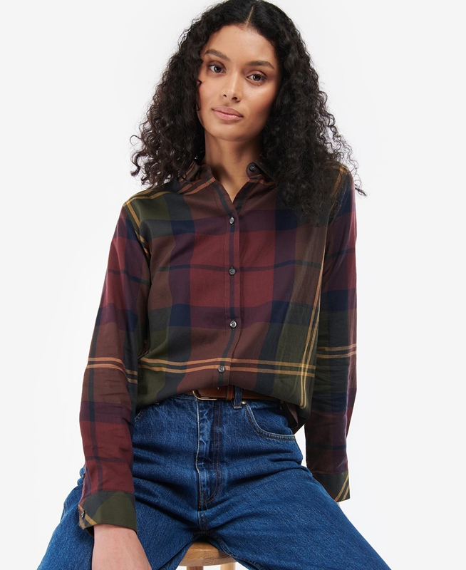 Barbour Moorland Női Ingek Bordó | 629473-OEU