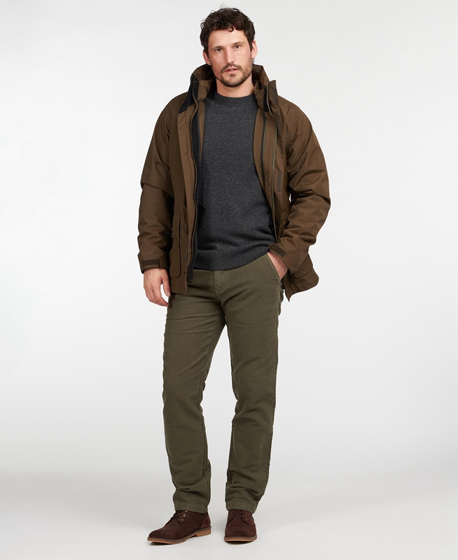 Barbour Neuston Moleskin Trouser Férfi Nadrág Olivazöld | 762910-BIE