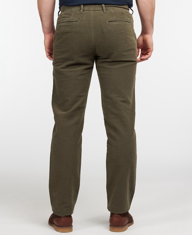 Barbour Neuston Moleskin Trouser Férfi Nadrág Olivazöld | 762910-BIE