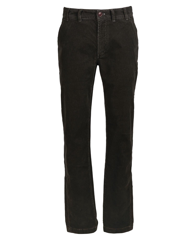 Barbour Neuston Stretch-Cord Trousers Férfi Nadrág Fekete | 439205-ENP