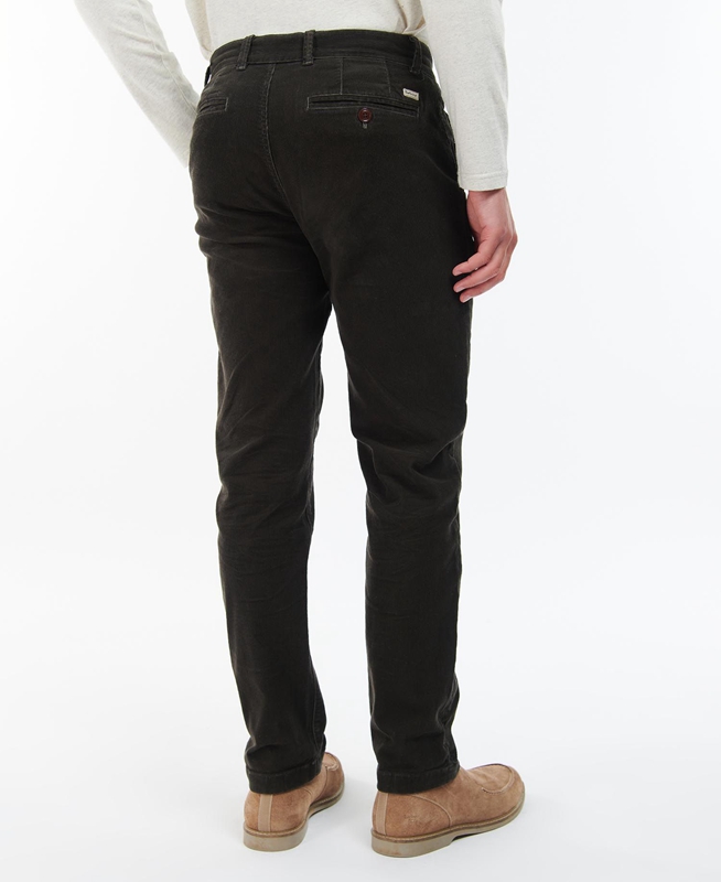 Barbour Neuston Stretch-Cord Trousers Férfi Nadrág Fekete | 439205-ENP