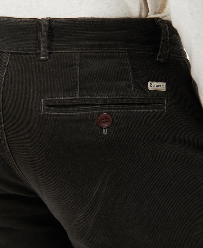 Barbour Neuston Stretch-Cord Trousers Férfi Nadrág Fekete | 439205-ENP