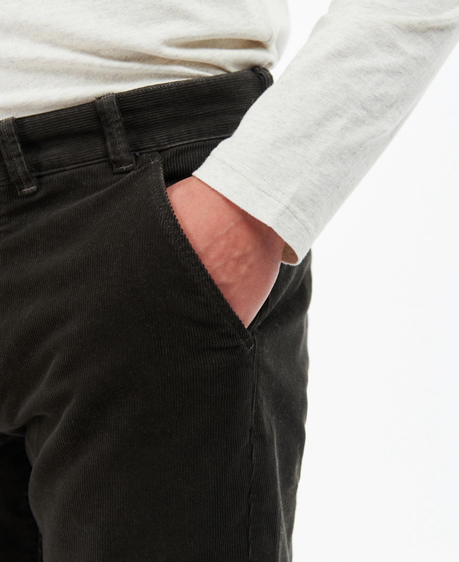 Barbour Neuston Stretch-Cord Trousers Férfi Nadrág Fekete | 439205-ENP