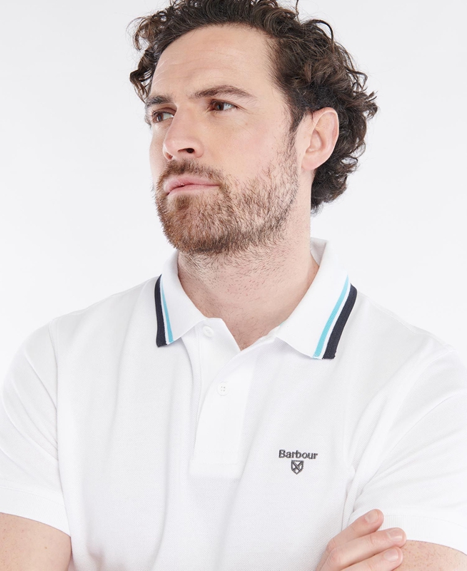Barbour Otterburn Férfi Polo shirts Fehér | 347158-QKN