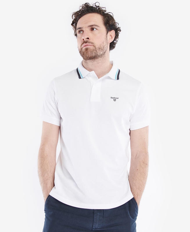Barbour Otterburn Férfi Polo shirts Fehér | 347158-QKN