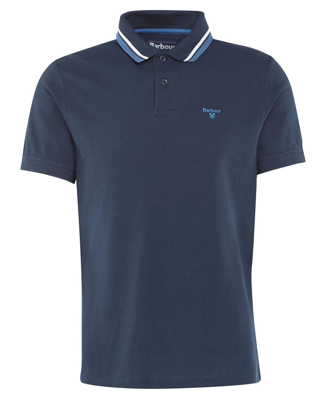 Barbour Otterburn Férfi Polo shirts Sötétkék | 654931-WLK