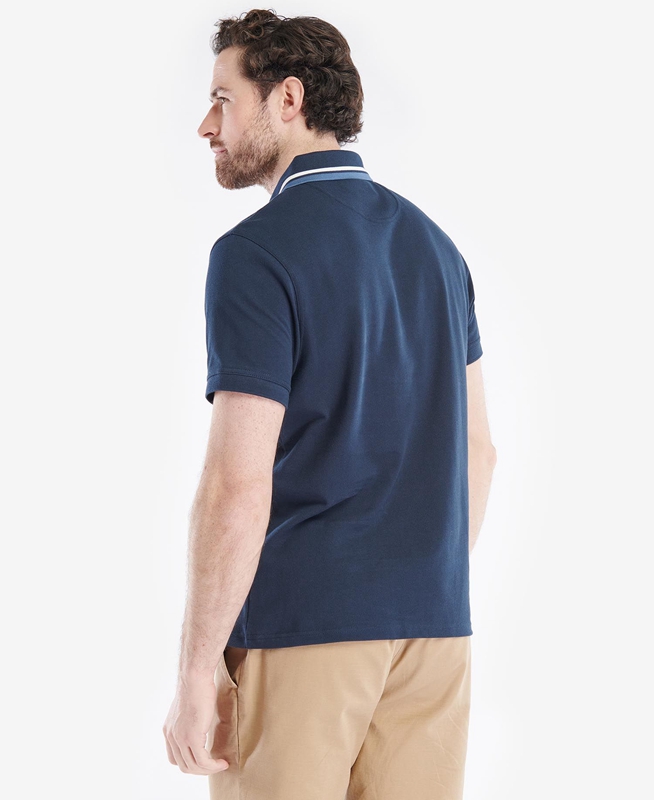 Barbour Otterburn Férfi Polo shirts Sötétkék | 654931-WLK